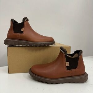 ~New W/O Box! Womens Hey Dude Branson Boot Craft Leather Cognac Fall Winter Boot